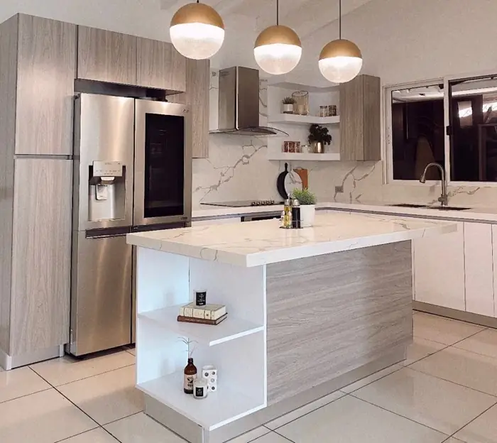 Top de cuarzo en cocina